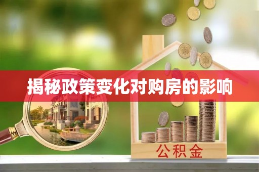 博兴揭秘政策变化对购房的影响